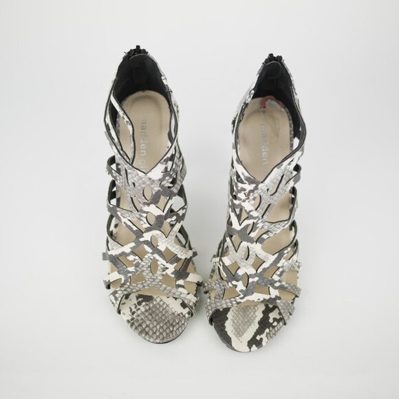 MADDEN GIRL Women's 7.5 Gray & beige snake print high heel sandals shoes DALISSA - Picture 6 of 11